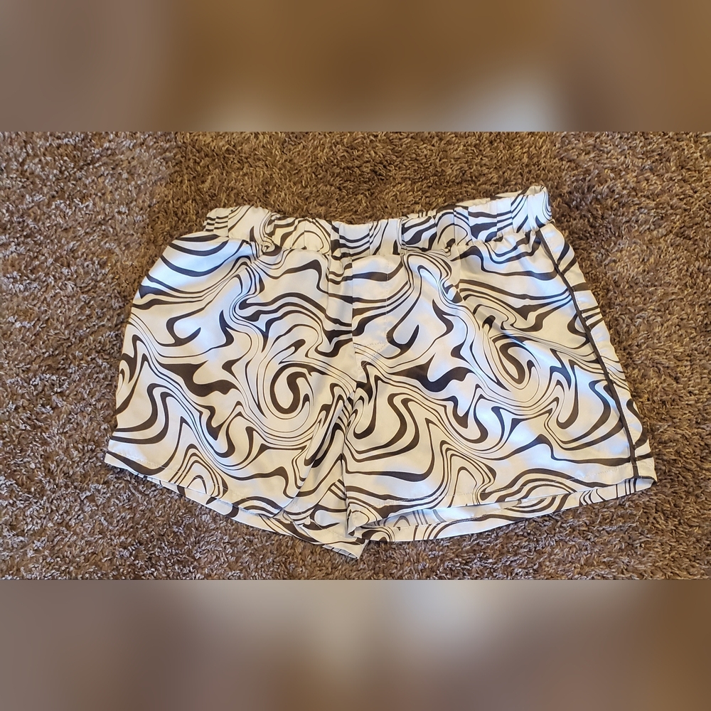 Art Class Black and White Swirl Athletic Shorts